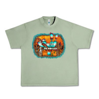 Oil Green western cactus Urban Heavy Tee - AdoDesignShop