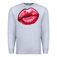 Heather Grey Lip mark Valentine's Day Premium Sweatshirt - HowdyJamesFarm