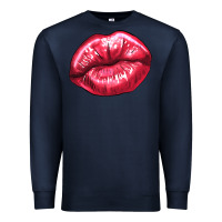 Navy Lip mark Valentine's Day Premium Sweatshirt - HowdyJamesFarm