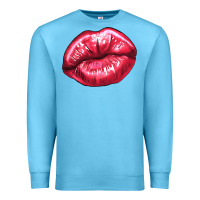 Ocean Blue Lip mark Valentine's Day Premium Sweatshirt - HowdyJamesFarm