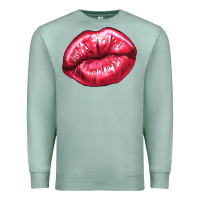 Seafoam Lip mark Valentine's Day Premium Sweatshirt - HowdyJamesFarm