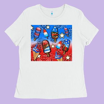 American Popsicle And Stars Ladies Tee Designed By Adodesignshop