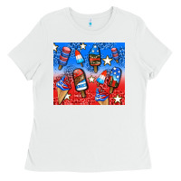 White american popsicle and stars Ladies Tee - AdoDesignShop