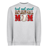 Heather Grey Loud And Proud Baseball Mom Heavyweight Sweatshirt - BundleAndBundleShop