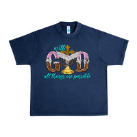Navy with god all things are possible Urban Heavy Tee - NancyCooperArtShop