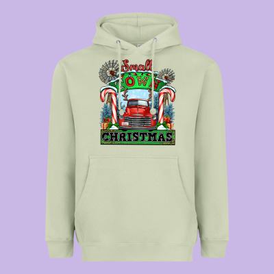 Small Town Christmas Heavyweight Hoodie Designed By Cowgirlartshop