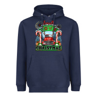 Navy small town christmas Heavyweight Hoodie - CowGirlArtShop