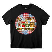 Black Merry Christmas Coffee Cups Heavy Core Tee - Artiststas