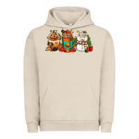 Pigment French Oak Halloween thanksgiving christmas coffee cups Urban Hoodie - FaDigitalArtStudio