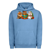 Pigment Pebble Blue Halloween thanksgiving christmas coffee cups Urban Hoodie - FaDigitalArtStudio