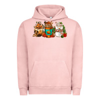 Pigment Salmon Halloween thanksgiving christmas coffee cups Urban Hoodie - FaDigitalArtStudio