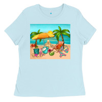 Baby Blue summer Ladies Tee - RanaPortraitStore