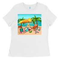 White summer Ladies Tee - RanaPortraitStore