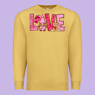 Love With Gnome Valentine's Day Premium Sweatshirt Designed By Howdyjamesfarm