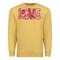 Antique Gold Love with gnome Valentine's Day Premium Sweatshirt - HowdyJamesFarm