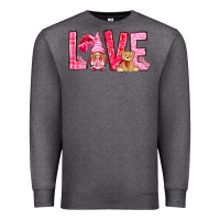 Charcoal Heather Love with gnome Valentine's Day Premium Sweatshirt - HowdyJamesFarm