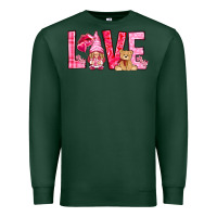 Sports Green Love with gnome Valentine's Day Premium Sweatshirt - HowdyJamesFarm
