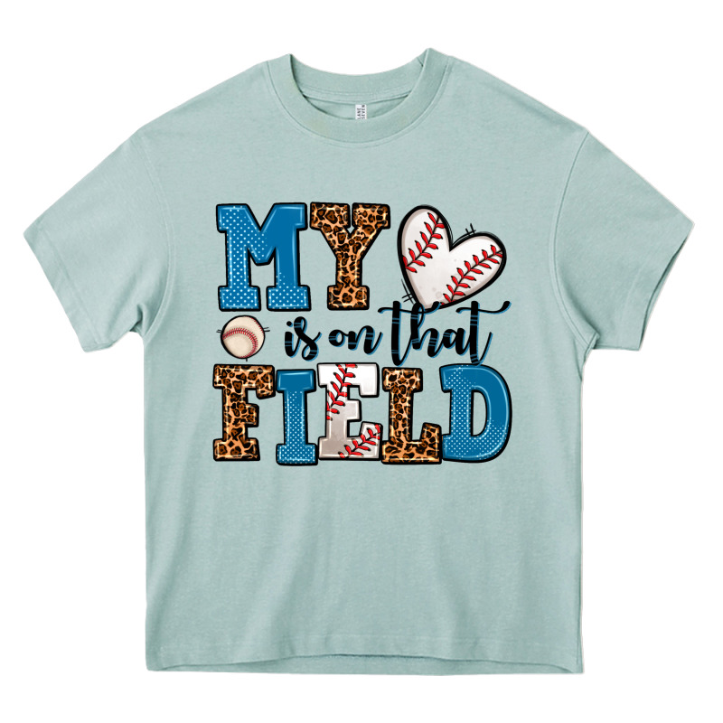 My Heart Is On That Field Baseball Heavy Core Tee by AdoDesignShop | Teevron