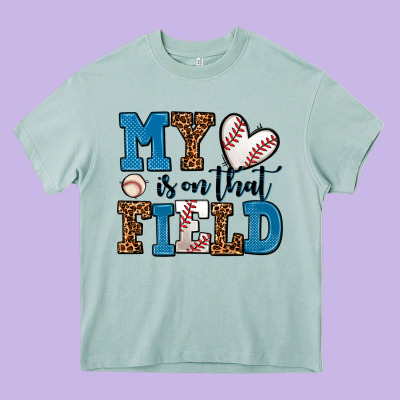 My Heart Is On That Field Baseball Heavy Core Tee Designed By Adodesignshop