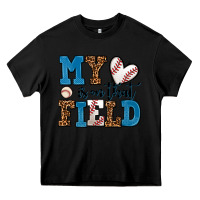 Black my heart is on that field baseball Heavy Core Tee - AdoDesignShop