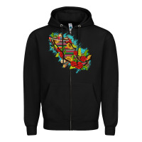 Black Mexico Map with Leopard and Sunflowers Zipper Hoodie - texasbilliewilder