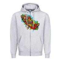 Heather Grey Mexico Map with Leopard and Sunflowers Zipper Hoodie - texasbilliewilder