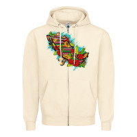 Sandshell Mexico Map with Leopard and Sunflowers Zipper Hoodie - texasbilliewilder