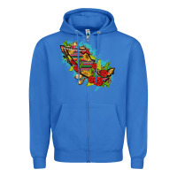 True Royal Mexico Map with Leopard and Sunflowers Zipper Hoodie - texasbilliewilder