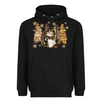 Black snowman with christmas trees 11inches Heavyweight Hoodie - CowGirlArtShop