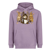 Lavender snowman with christmas trees 11inches Heavyweight Hoodie - CowGirlArtShop