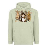 Matcha snowman with christmas trees 11inches Heavyweight Hoodie - CowGirlArtShop