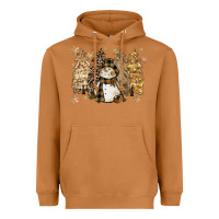 Meerkat snowman with christmas trees 11inches Heavyweight Hoodie - CowGirlArtShop