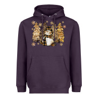 Plum snowman with christmas trees 11inches Heavyweight Hoodie - CowGirlArtShop