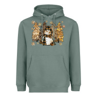 Sage snowman with christmas trees 11inches Heavyweight Hoodie - CowGirlArtShop