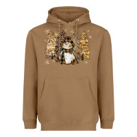 Snowman With Christmas Trees 11inches Heavyweight Hoodie | Teevron