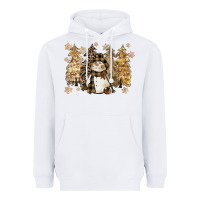 White snowman with christmas trees 11inches Heavyweight Hoodie - CowGirlArtShop