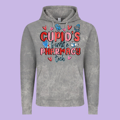 Cupid's Favorite Pharmacy Tech Vintage Hoodie Designed By Maliassmallbusiness