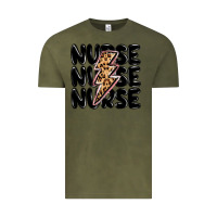 Vintage Olive nurse lightning bolt Vintage Tee - MaliasSmallBusiness