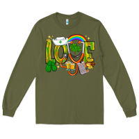 Army Green St. Patrick's Love Nurse Long Sleeve Tee - BundleAndBundleShop