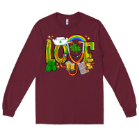 Burgundy St. Patrick's Love Nurse Long Sleeve Tee - BundleAndBundleShop