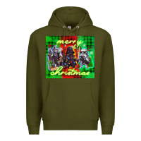 Army Green merry christmas gnomies Premium Hoodie - CowGirlArtShop