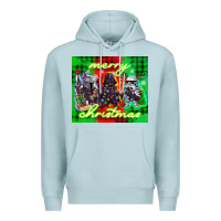 Blue Mist merry christmas gnomies Premium Hoodie - CowGirlArtShop