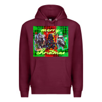 Burgundy merry christmas gnomies Premium Hoodie - CowGirlArtShop