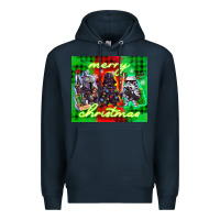 Navy merry christmas gnomies Premium Hoodie - CowGirlArtShop