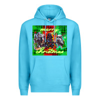 Ocean Blue merry christmas gnomies Premium Hoodie - CowGirlArtShop
