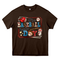 Chocolate Brown its a baseball kinda day Heavy Core Tee - AdoDesignShop