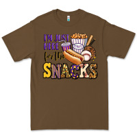 Cacao i'm just here for the snacks baseball purple and g Premium Tee - Jasminsmagicworld