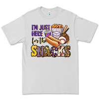 I'm Just Here For The Snacks Baseball Purple And G Premium Tee | Teevron