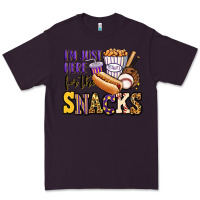 Plum i'm just here for the snacks baseball purple and g Premium Tee - Jasminsmagicworld