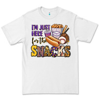 White i'm just here for the snacks baseball purple and g Premium Tee - Jasminsmagicworld